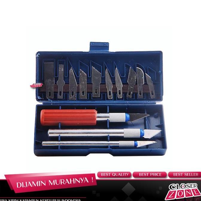 

Set Pisau Ukir Seni 13 In 1 Crafting Art Knife With 3 Handle