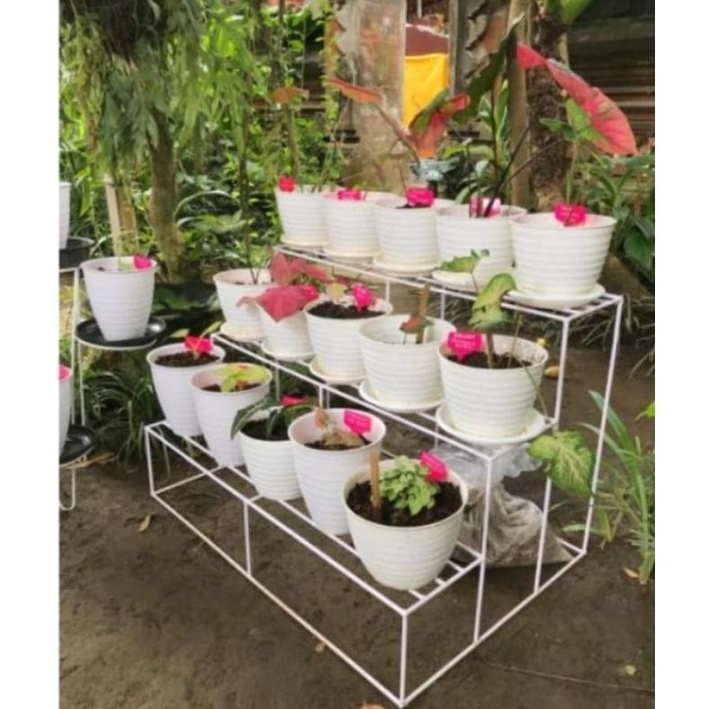 rak bunga besi susun 3 / standing pot susun 3 / rak bunga
