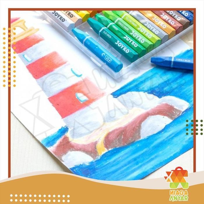 

EMS NA JOYKO Crayon Krayon Minyak Oil Pastel 12 warna / Krayon Joyko isi 12 / Crayon Joyko 12