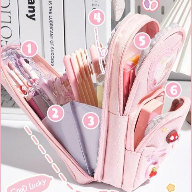 

Tempat Pensil Ukuran Besar 3 Susun Dengan 6 Tempat Penyimpanan , Kotak Pensil Lucu Besar Bahan Anti Air Stationery New Stok