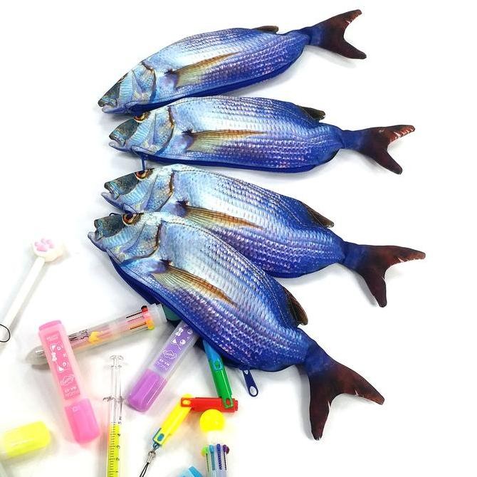 

Tempat Pensil Ikan Dentex Sheepshead Biru Laut Untuk Sekolah New Stok