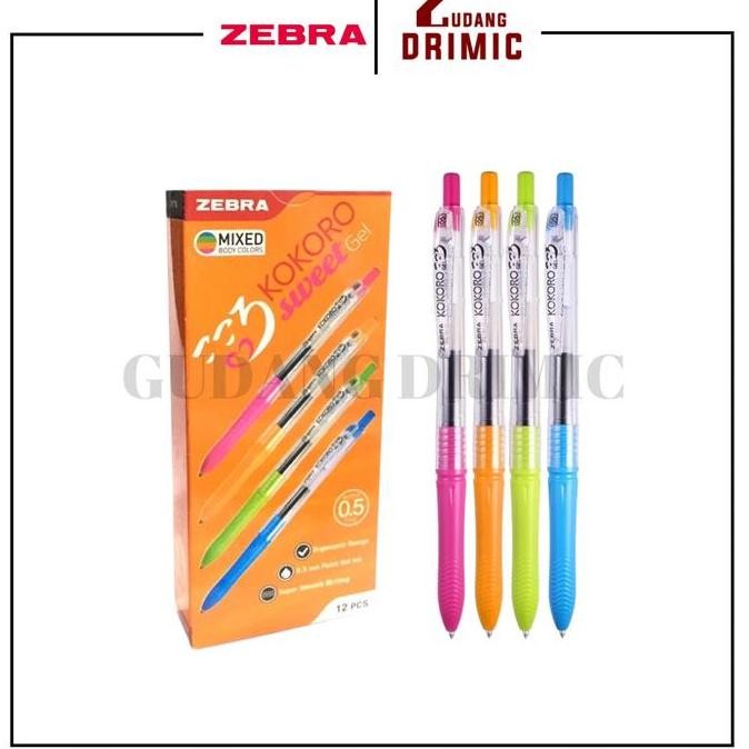 

Pulpen Zebra Kokoro Sweet Gel Pen 0.5 Mm - 1 Lusin Isi 12 Pcs New Stok