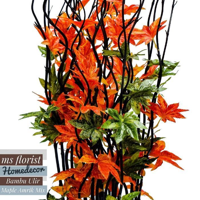 DK 20 Batang Bambu Ulir Hitam Maple Amrik Mix 142cm Perlengkapan Dekorasi Rumah Aesthetic Bunga Arti