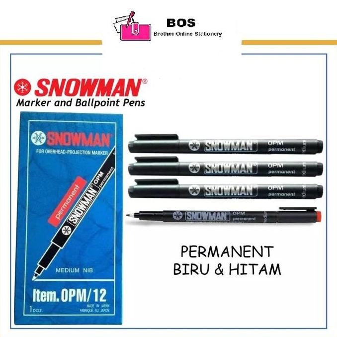 

Bos Snowman Spidol Opm Permanent/ Marker Permanen/ Kaca/ Plastik New Stok