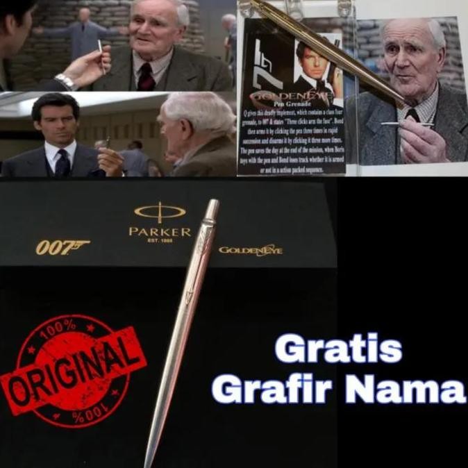 

Limited..!!! Bollpoint Mewah Keren Parker 007 Golden Eye James Bon Pulpen Stationery New Stok