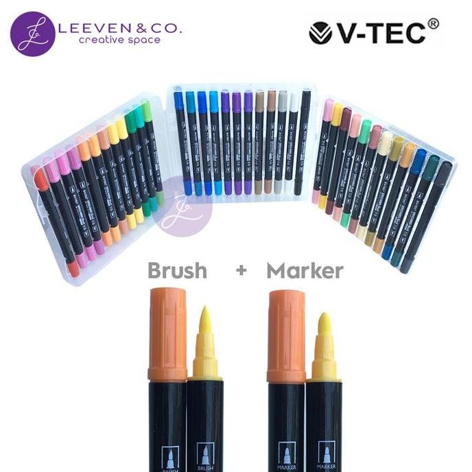 

V-Tec Acrylic Marker + Brush Pen 36 Color (Am 989 Db) New Stok