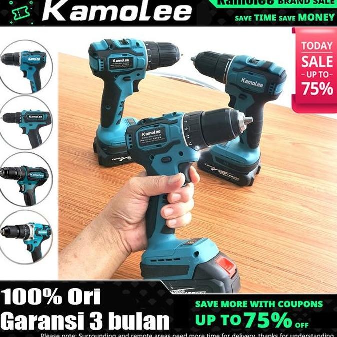 Kamolee 18V Mesin bor cordless 10mm/13mm/Elektrik Drill/Brushless