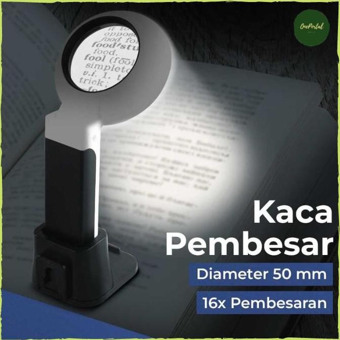 

Kaca Pembesar Handheld Magnifying Glass Lup With 12 Led 50Mm 16X New Stok