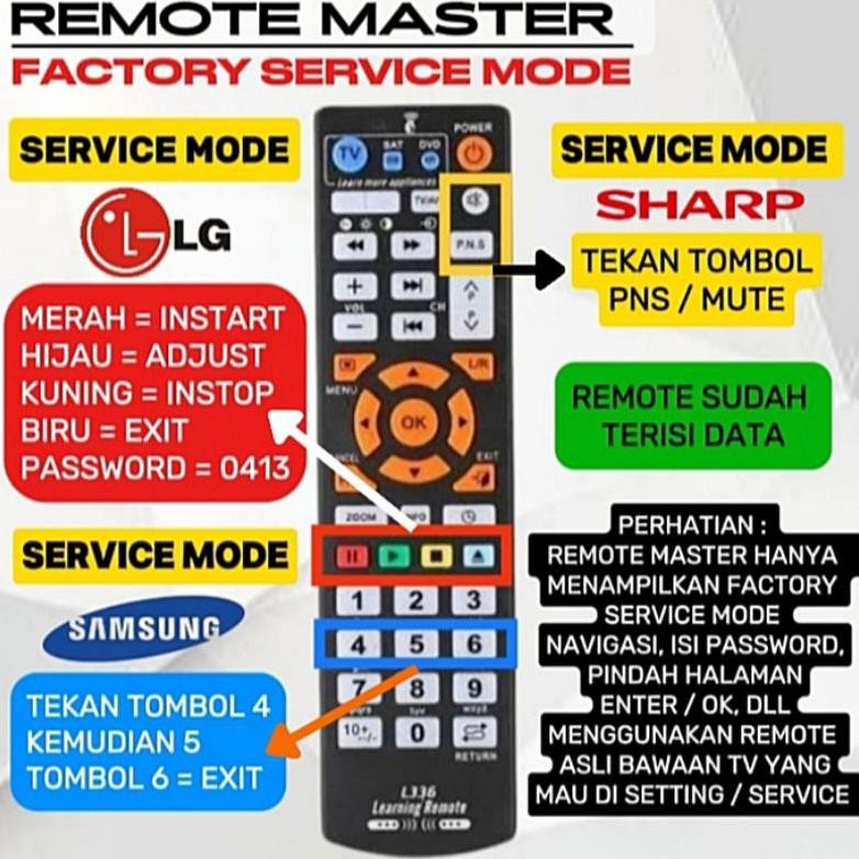 REMOTE REMOT MASTER FACTORY SERVICE MODE LG SAMSUNG SHARP REMOTE SAKTI BUKA SERMOD LG SAMSUNG SHARP 
