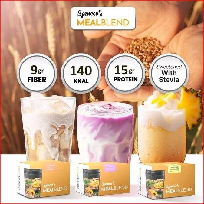 

Spencer's Mealblend Minuman Serbuk Multigrain Meal Replacement Segar untuk Minuman Sehat - Powder, Drink, Serbuk, Stevia (1 box) - Gula Air Chocolate Bubuk Susu Lemon weight protein dubai coklat TEG