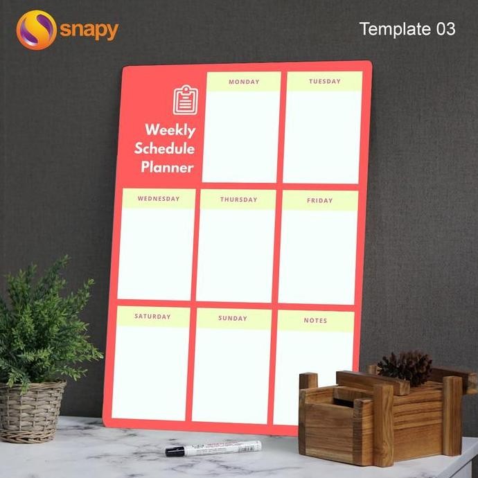 

Weekly Planner Akrilik | Wall Planner Dinding | Schedule Board New Stok