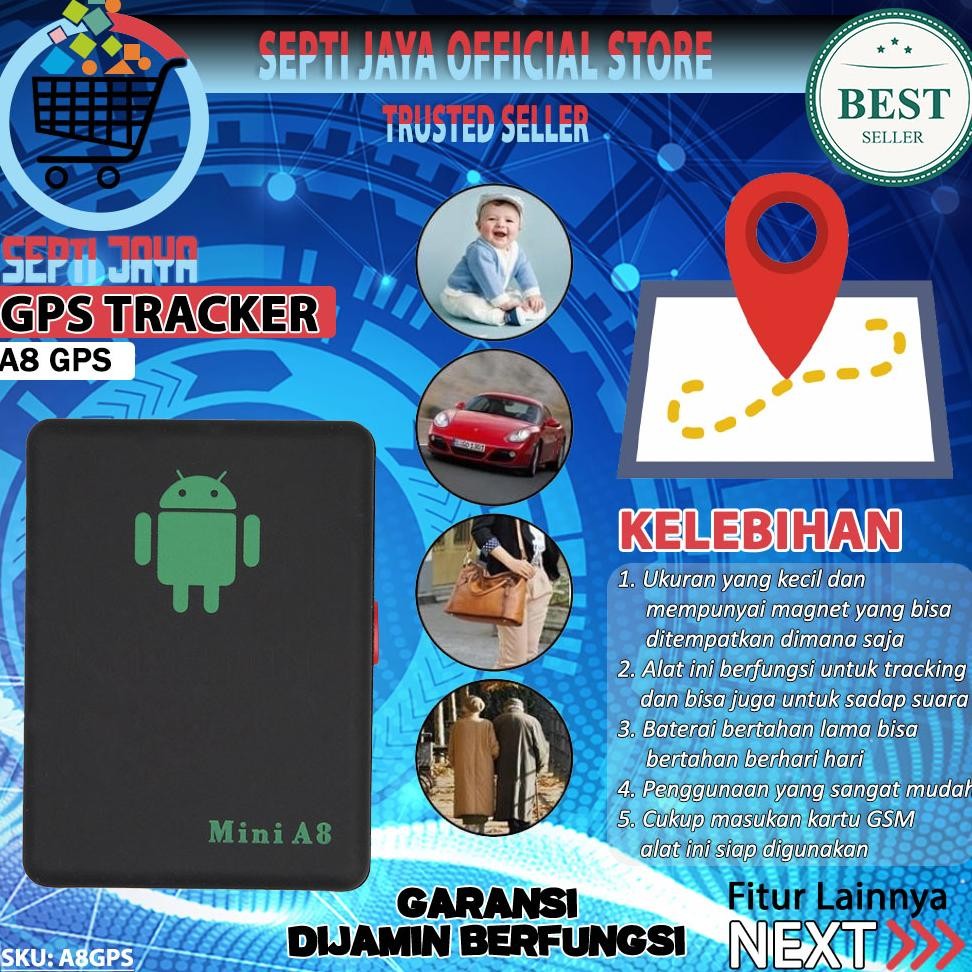 Pelacak GPS Mini A8 Intelijen Alat Pelacak Mobil Motor Pelacak GPS GSM GPRS Alat pelacak anti Maling