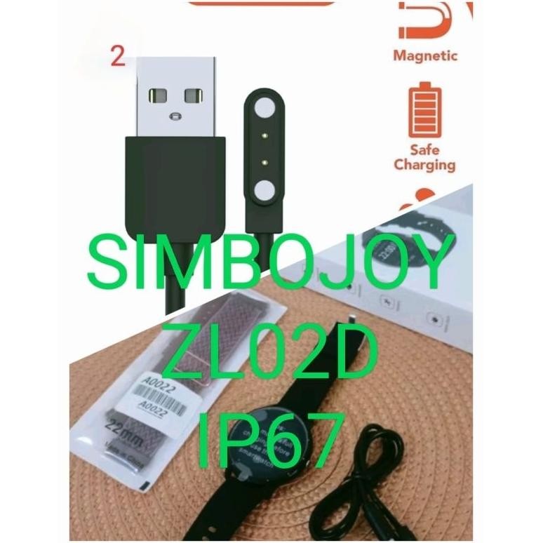 SIMBOJOY ZL02D Smart Watch Kabel Charger Smartwatch Simbojoy ZL02D Magnetic 2 Pin Kabel casan Jam ta