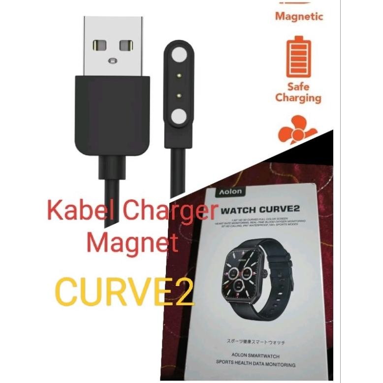 Aolon Watch CURVE2 Curve Smart Watch Kabel Charger Smartwatch Aolon CURVE 2 Magnetic 2 Pin DiM