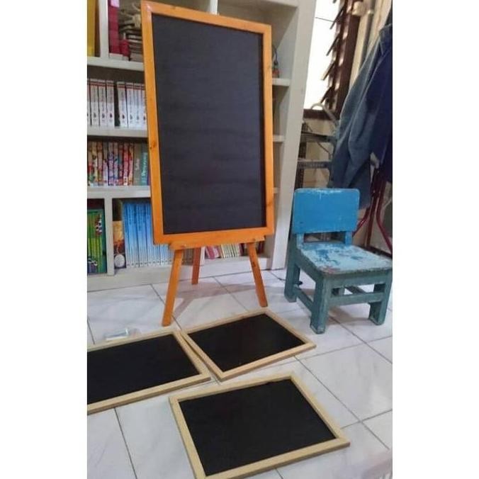

Papan Tulis Kapur Blackboard Menu Cafe + Stand 1 Side 50 X 80 New Stok