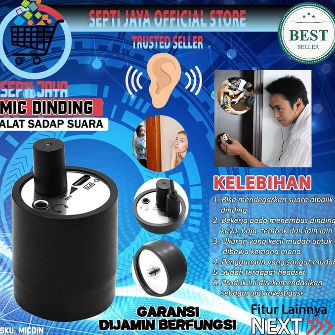 Mini Spy Wall Microphone - Alat Penyadap Suara Tembus Dinding Rumah Kantor