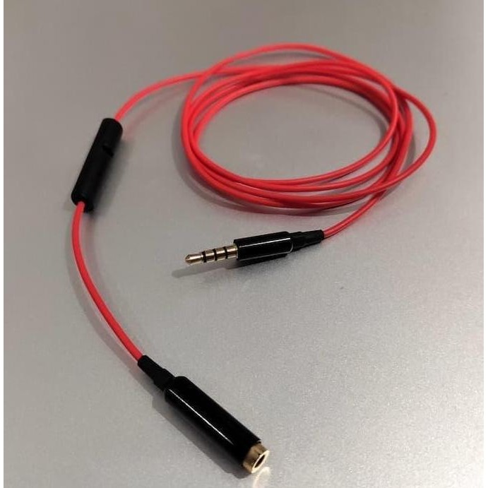 Kabel Audio Extension + Mic Volume Control - Kabel Sambungan Mikrofon HP