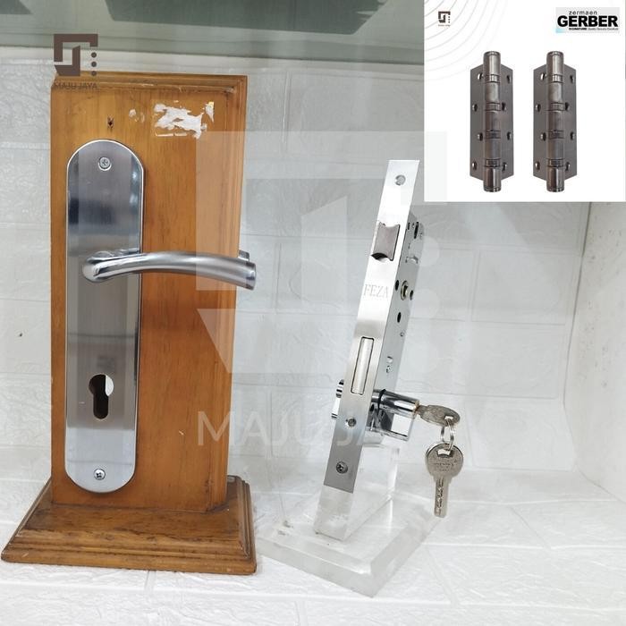 Gagang Pintu/Handle Pintu Kunci Rumah/ Pegangan Pintu Rumah+Engsel Set Original Dan Terpercaya