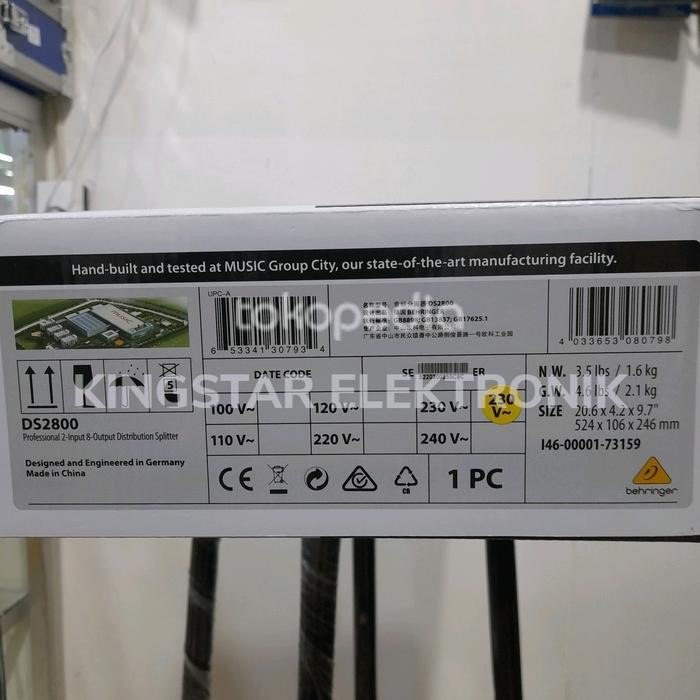 Splitter Audio Behringer Ds 2800 2Input 8Output Original Ds2800 Original Dan Terpercaya