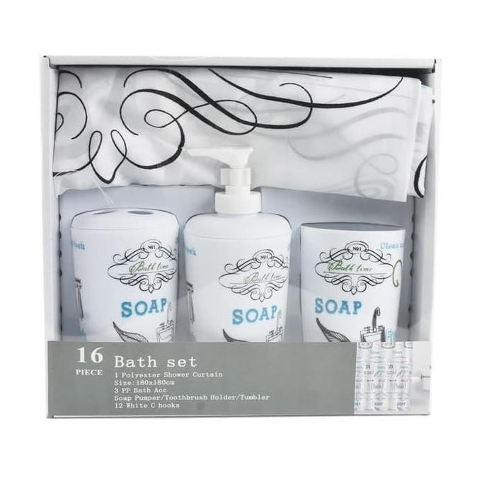 Informa - Aksesoris Kamar Mandi - Bath Set W/ Curtain Soap Fresh (16) Murah