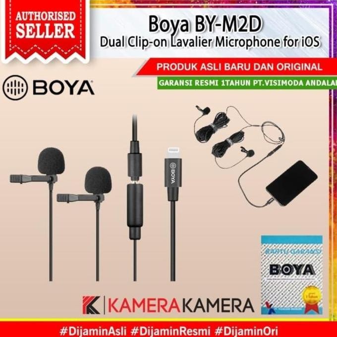 BOYA BY-M2D Dual Mic Clip On for iPhone iOS Lightning Original