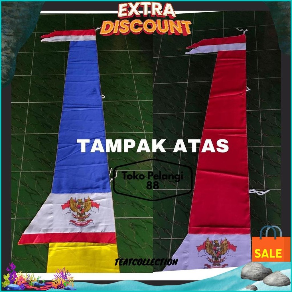 Umbul-Umbul Layur Merah Putih 4Meter Layur Lurus Bendera Umbul-Umbul Warna Warni Garuda Panjang Mura