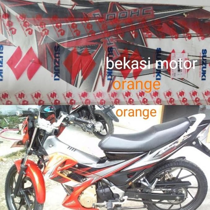 striping sticker suzuki satria fu 2009 original orange barong