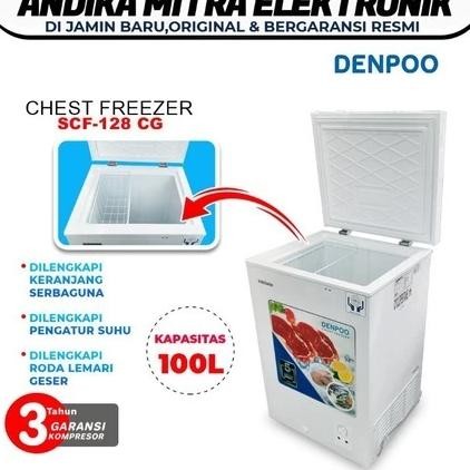 Chest Freezer Box 100 Liter Denpoo  SCF 128 CG Food Frozen