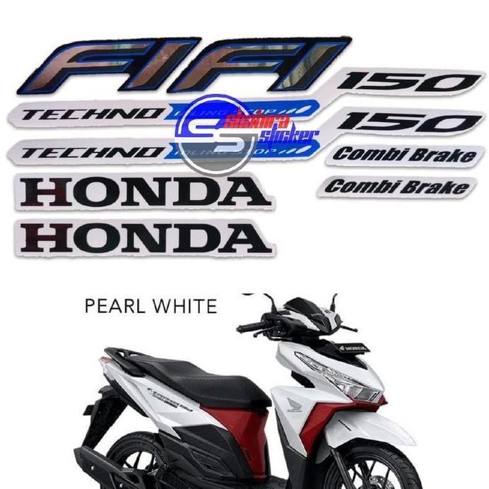 Striping Stiker Motor Honda Vario Led Old 150 Fi 2016 Iss Putih Fullset Motorcycle