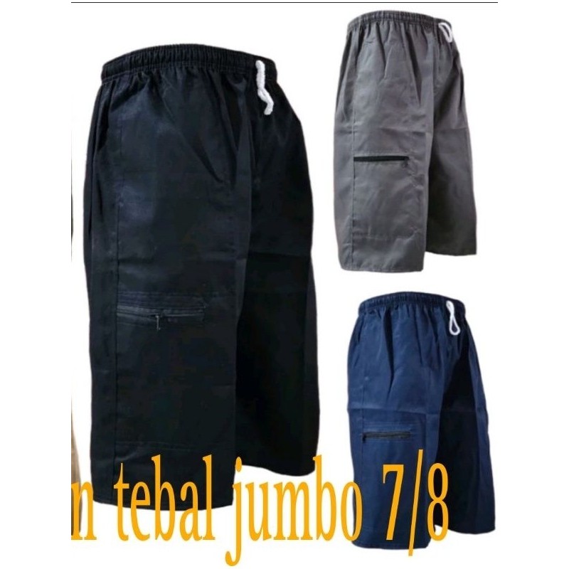 SUPER JUMBO CELANA KOLOR MISTAK  PRIA 7/8 CELANA BIG SIZE JUMBO PRIA TWIL TEBAL