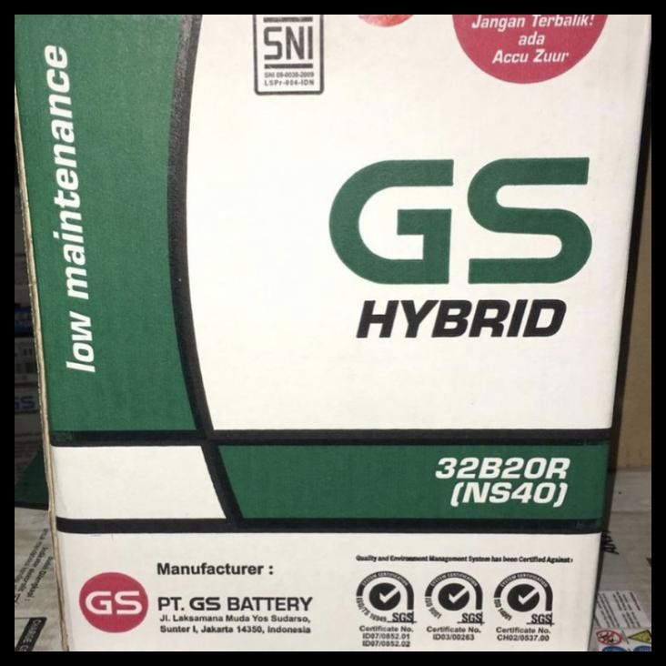 TERBARU ACCU NS40 32AH GS HYBRID 