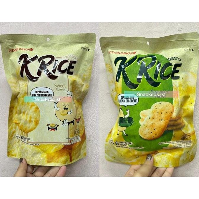 

DELFI ORION CRACKERS O'RICE K'RICE SEAWEED / SWEET / KRICE CHEESE POTATO - Delfi Orion Krekers Beras Orice KRICE