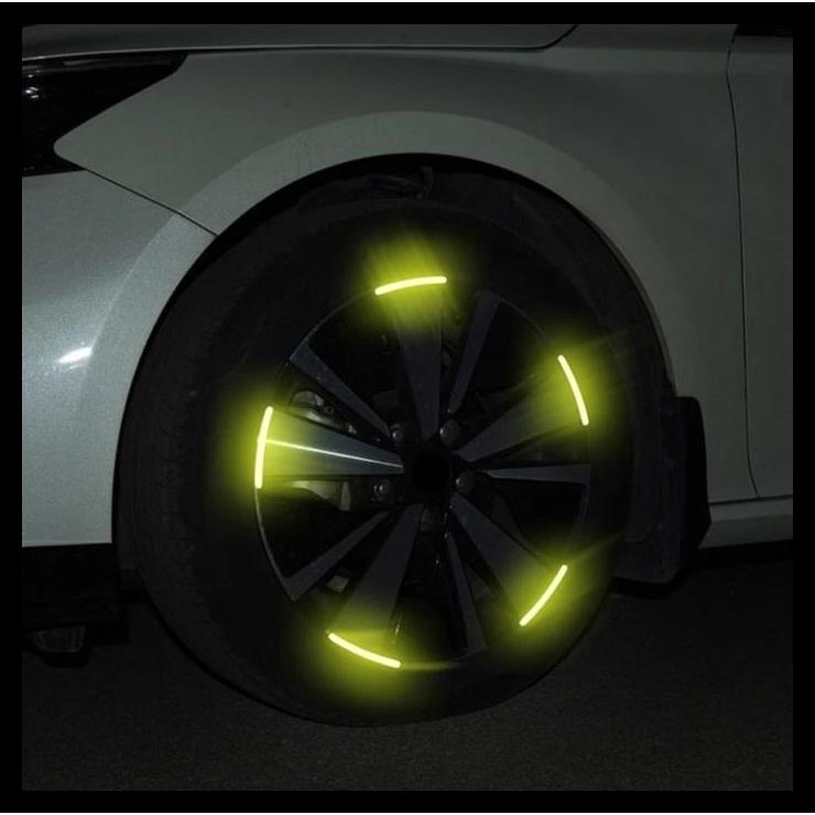 TERBARU STIKER REFLEKTOR VELG MOBIL MOTOR - STICKER PEMANTUL CAHAYA GLOW IN THE DARK 