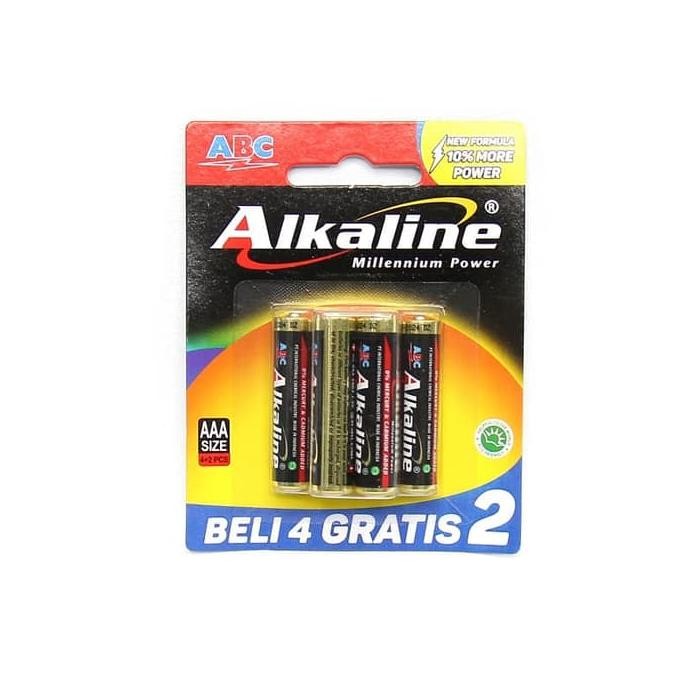 Baterai Battery ABC AAA (A3) Alkaline isi 4+2 Ukuran Kecil LR03 Millennium Power Batu batre Remote R