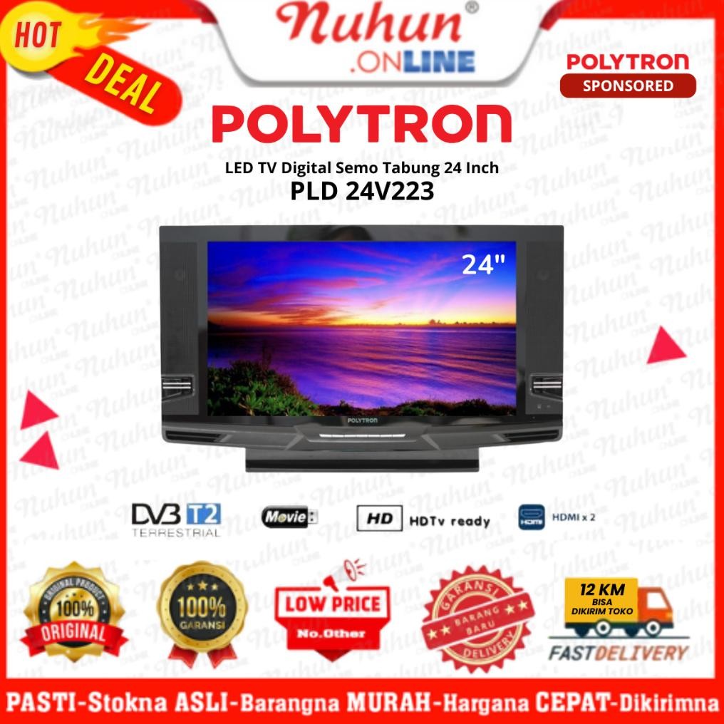 [CIANJUR] Polytron PLD 24V223 Digital TV Semi Tabung Original Bergaransi Resmi DiM