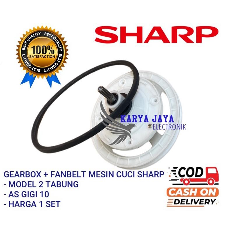 [ SHARP ES-T96CL ]GEARBOX + FANBELT MESIN CUCI SHARP ES-T96CL - GIRBOX MESIN CUCI SHARP 2 TABUNG DiM
