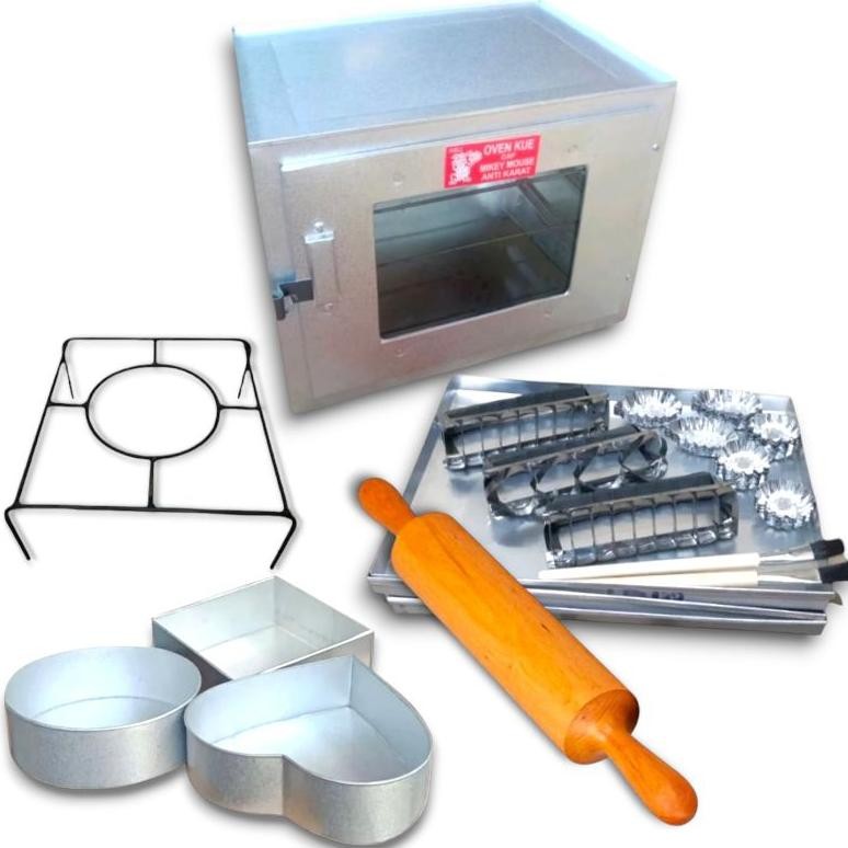 Oven Kompor Tangkring Miky Susun 3 Bahan Galvalum Anti Karat/Paket Loyang dan Cetakan Kue Lengkap Di