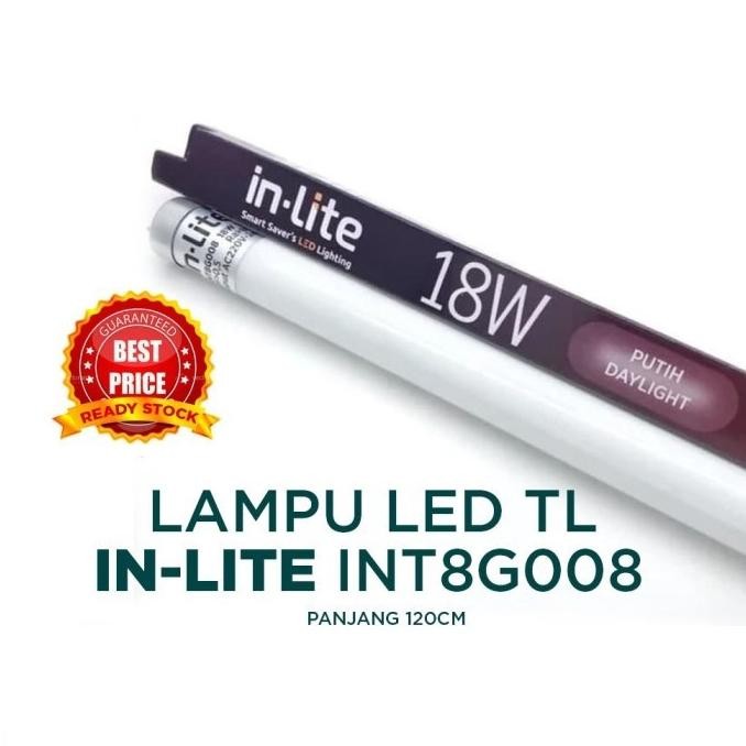 Bohlam LED T8 Lampu TL LED T8 IN LITE T8 / IN LITE LED T8 / INLITE T8 / INLITE LED T8 INT8G008 18W D