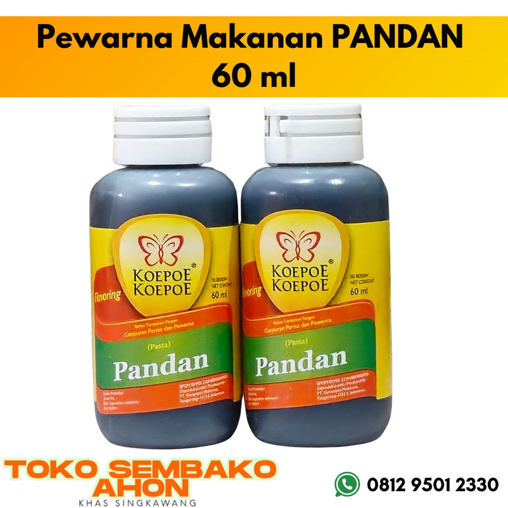 

Koepoe Koepoe Pewarna Makanan PANDAN 60 ml / Koepoe Koepoe Pandan Pasta / Pewarna Pandan Koepoe 60ml / Pandan Essence