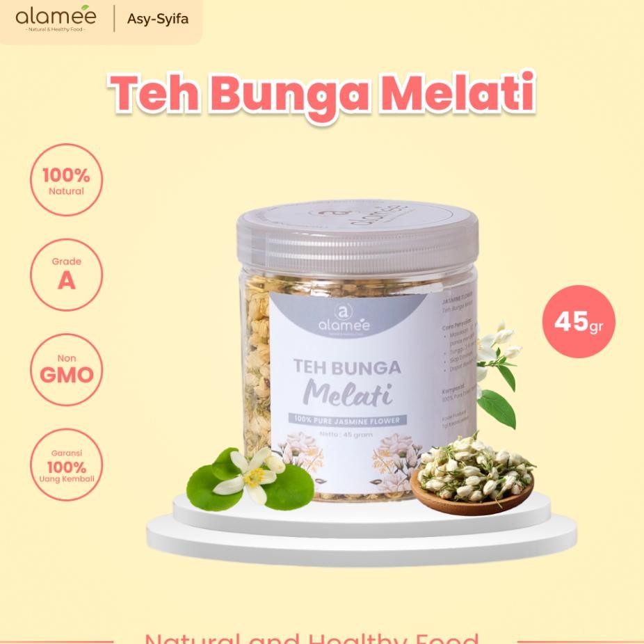 

Alamee Teh Bunga Jasmine Tea Flower Melati Organik Jasmin Kering Dried Siap Seduh Minum 45Gr