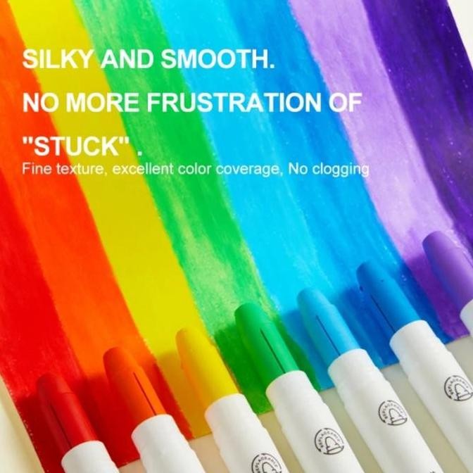 

Mideer Quick Dry Silky Crayon 12 Colours Bucket Color Anak Kids Toys