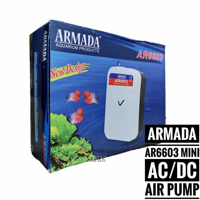 Armada Ar6603 Ar 6603 Mesin Pompa Aerator Aquarium Mini Ac Dc 2 Lubang Original Dan Terpercaya