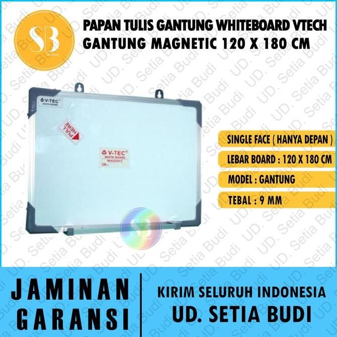 

Papan Tulis Gantung Whiteboard Vtech Gantung Magnetic 120 X 180 Cm New Stok