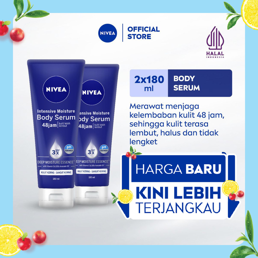 (PAKET HEMAT ISI 2) NIVEA Body Serum Intensive Moisture 180ml - Hand body serum lotion mositurizer 4