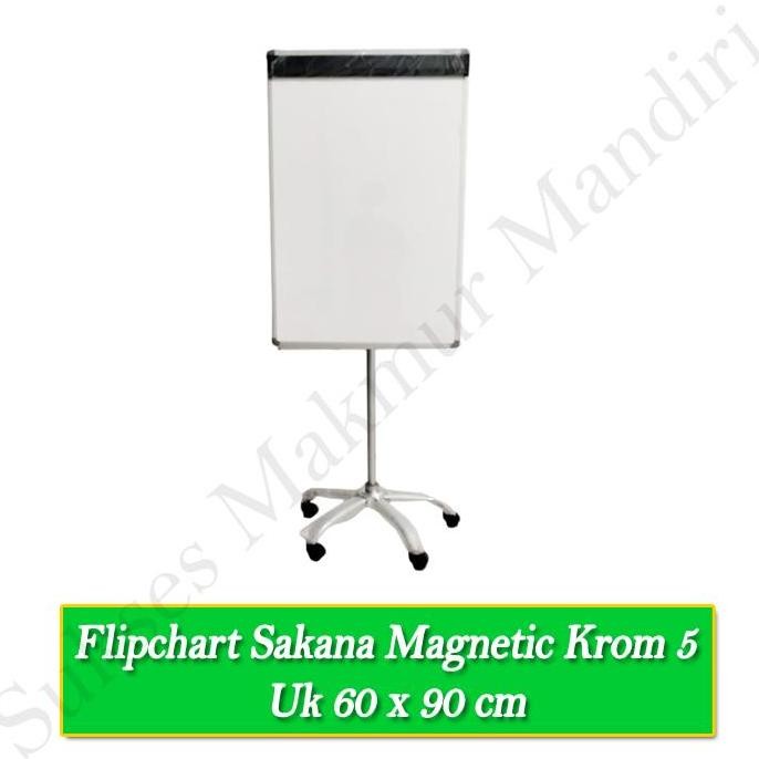 

Flipchart Sakana Kaki Krom 5 Roda 60X90 New Stok