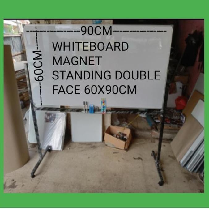 

Papan Tulis Whiteboard Magnet Standing Double Face Zettaki 60X90Cm New Stok