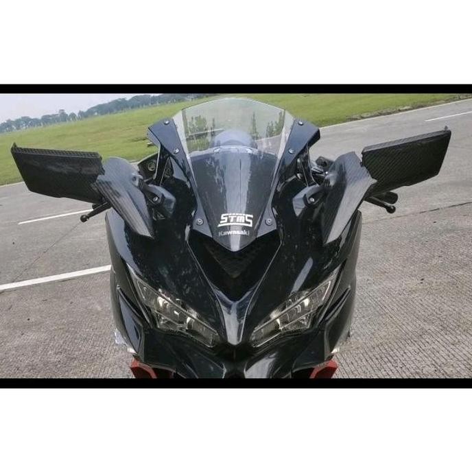 Spion Winglet Model H2R Carbon Kevlar Universal - ZX25R CBR Ninja R15 GSX Aksesoris Motor Sport