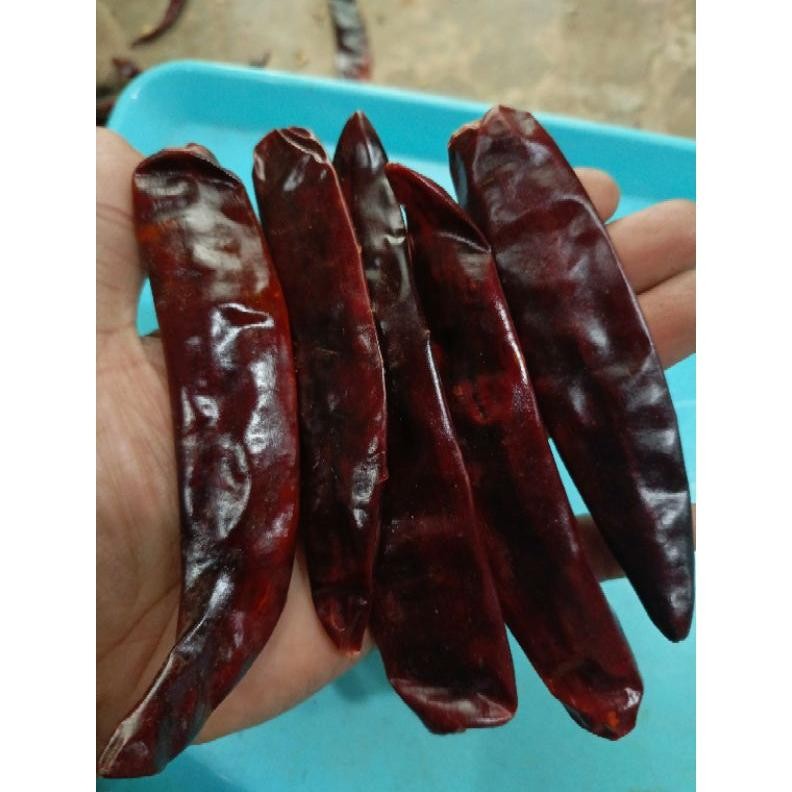 

Promo Bulan Ini ( 1.Kg ) Cabe Merah Besar Kering Super Tanpa Tangkai Tidak Pedas
