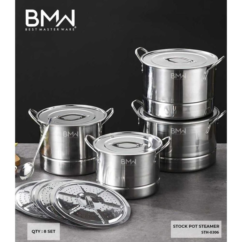 Terlaris Stock Pot Steamer Set Bmw - Stock Pot Stainless - Panci Kukus Serbagun