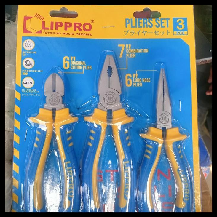 DISKON LIPPRO TANG SET ISI 3 PCS TANG KOMBINASI POTONG LANCIP SET LIPPRO JIS 